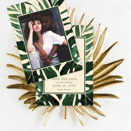 Modernes tropisches Foto Save the Date