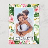 Modernes tropisches Foto Save the Date
