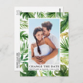 Modernes tropisches Foto verändert das Datum Postkarte (Vorne/Hinten)