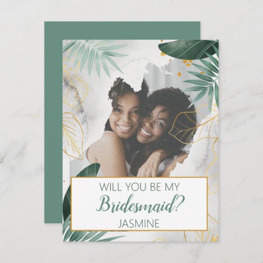 Modernes tropisches Foto | Werden Sie meine Brides (Vorne/Hinten)