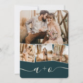 Modernes tropisches Grünblatt 4 Fotos Hochzeit Einladung (Rückseite)