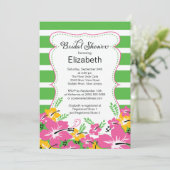 Modernes tropisches Hibiskus-Blumen-Brautparty Einladung (Stehend Vorderseite)