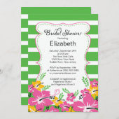 Modernes tropisches Hibiskus-Blumen-Brautparty Einladung (Vorne/Hinten)