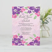Modernes tropisches Hibiskus-Blumen-Brautparty Einladung (Stehend Vorderseite)