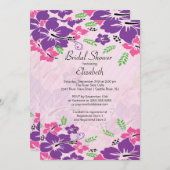 Modernes tropisches Hibiskus-Blumen-Brautparty Einladung (Vorne/Hinten)