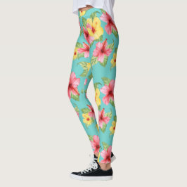 Modernes tropisches Hibiskus floral Girl Chic Must Leggings