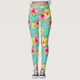 Modernes tropisches Hibiskus floral Girl Chic Must Leggings