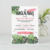 Modernes Tropisches Hochzeitsfestival Einladung (Stehend Vorderseite)