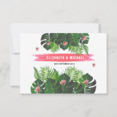 Modernes tropisches Hochzeitsfestival Save The Date (Rückseite)