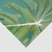 Modernes tropisches Jungle Leaf Aquamarin Blue Dec Seidenpapier (Ausschnitt)