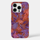Modernes tropisches Leaf Lila Case-Mate iPhone Hülle (Rückseite)