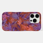Modernes tropisches Leaf Lila Case-Mate iPhone Hülle (Rückseite (Horizontal))