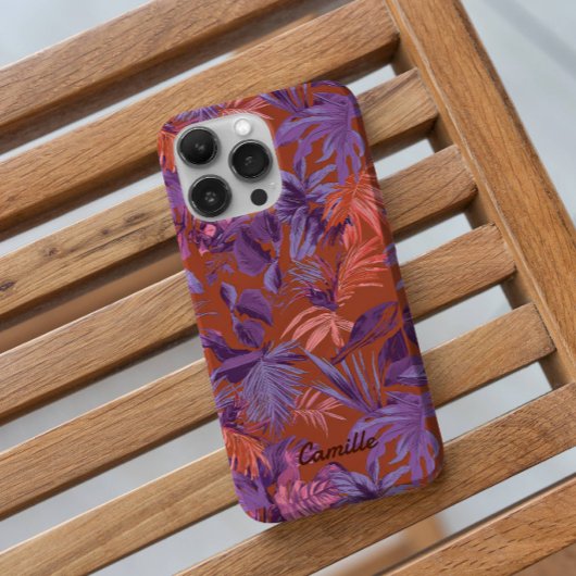 Modernes tropisches Leaf Lila Case-Mate iPhone Hülle