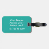 Modernes tropisches Mit Monogramm Gepäckanhänger (Rückseite horizontal)