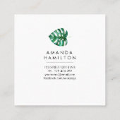 Modernes tropisches Monstergebirge Quadratische Visitenkarte (Rückseite)