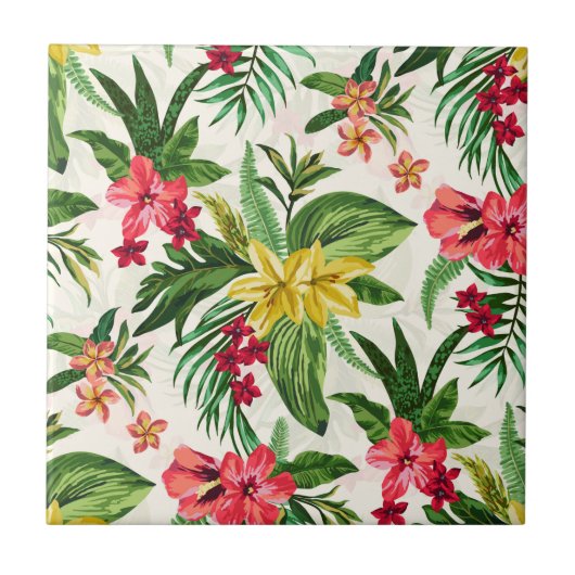 Modernes tropisches Muster Fliese (Vorderseite)