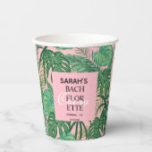 Modernes tropisches Palm Pink Bachelorette Pappbecher (Vorderseite)