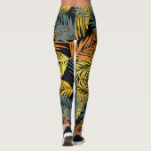 Modernes tropisches Palmenmuster Leggings (Rückseite)