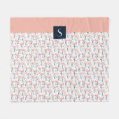 Modernes tropisches Pink Flamingo Muster Fleecedecke (Vorderseite (Horizontal))