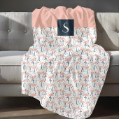 Modernes tropisches Pink Flamingo Muster Fleecedecke