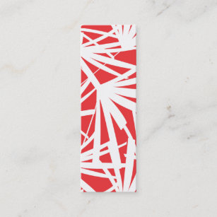Modernes tropisches rotes Palmblatt-Muster Mini Visitenkarte