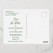 Modernes tropisches Save the Date Folie Einladungspostkarte (Rückseite)