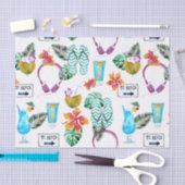 Modernes tropisches Strandmuster Seidenpapier (Handwerk)