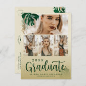 Modernes tropisches Thema und Abschluss für kunden Ankündigungspostkarte (Vorne/Hinten)