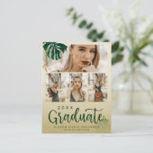 Modernes tropisches Thema und Abschluss für kunden Ankündigungspostkarte (Stehend Vorderseite)