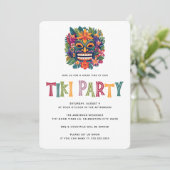 Modernes tropisches Tiki Luau Cocktail Party Somme Einladung (Stehend Vorderseite)