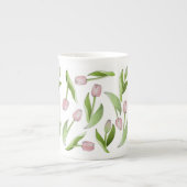 Modernes Tulip-Blume Monogramm Porzellantasse (Vorderseite)