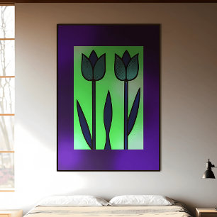 Modernes Tulip Duo: Minimalistischer Garten Poster