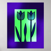 Modernes Tulip Duo: Minimalistischer Garten Poster (Vorne)