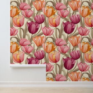 Modernes Tulip Floral Tapete