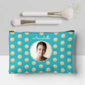 Modernes Türkis Gold Glitzer Circle White Script Zubehörtasche