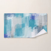 Modernes Türkis & Grau Wasserfarbe Abstrakt Art Badhandtuch Set (Handtuch)