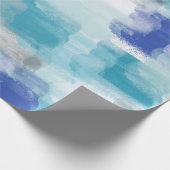 Modernes Türkis & Grau Wasserfarbe Abstrakt Art Geschenkpapier (Ecke)