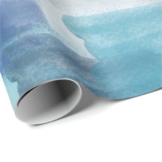 Modernes Türkis & Grau Wasserfarbe Abstrakt Art Geschenkpapier (Rolleneckpunkt)