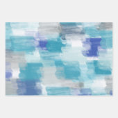 Modernes Türkis & Grau Wasserfarbe Abstrakt Art Geschenkpapier Set (Vorderseite 3)