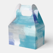 Modernes Türkis & Grau Wasserfarbe Abstrakt Art Geschenkschachtel (Rückseite)