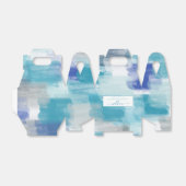 Modernes Türkis & Grau Wasserfarbe Abstrakt Art Geschenkschachtel (Ungefaltet)