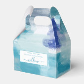 Modernes Türkis & Grau Wasserfarbe Abstrakt Art Geschenkschachtel (Vorderseite)