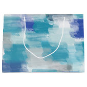 Modernes Türkis & Grau Wasserfarbe Abstrakt Art Große Geschenktüte (Vorderseite)