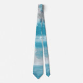 Modernes Türkis & Grau Wasserfarbe Abstrakt Art Krawatte (Vorderseite)