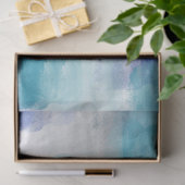 Modernes Türkis & Grau Wasserfarbe Abstrakt Art Seidenpapier (Geschenk)