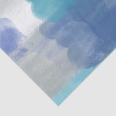 Modernes Türkis & Grau Wasserfarbe Abstrakt Art Seidenpapier (Ausschnitt)