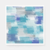 Modernes Türkis & Grau Wasserfarbe Abstrakt Art Serviette (Vorderseite)