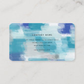 Modernes Türkis & Grau Wasserfarbe Abstrakt Art Visitenkarte (Rückseite)