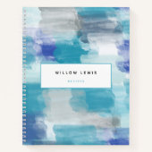 Modernes Türkis Graufarbenes Rezept Kochbuch Notizblock (Vorderseite)