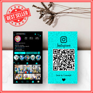 Modernes Türkis-Hausmeister-Insta-QR-Code Visitenkarte